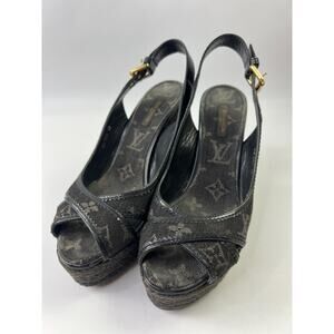 Louis Vuitton Monogram Canvas Wedge Sandals 38 (US7.5)